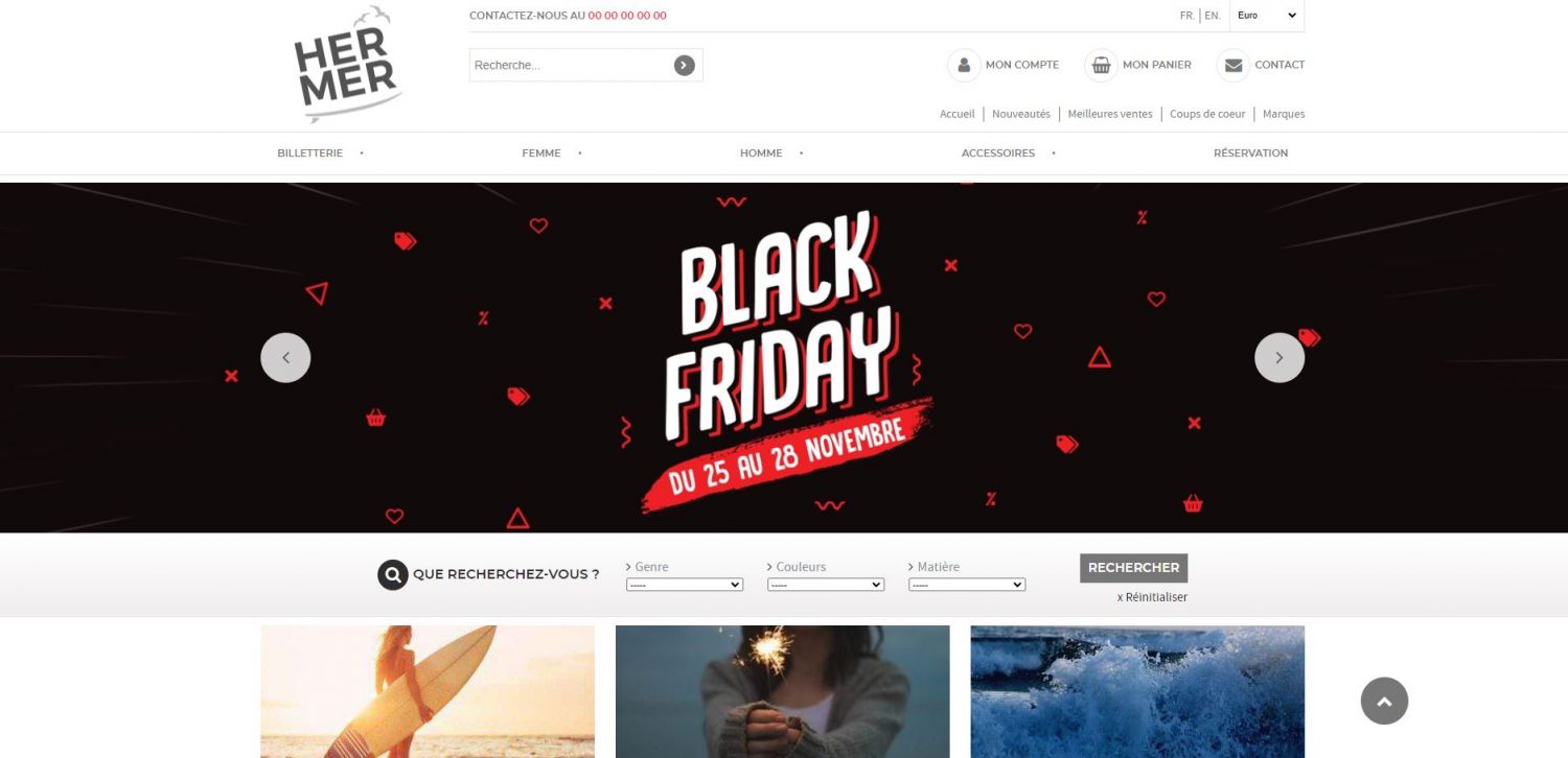 Visuel Diaporama Black Friday pour Site e-commerce Theme Hermer
